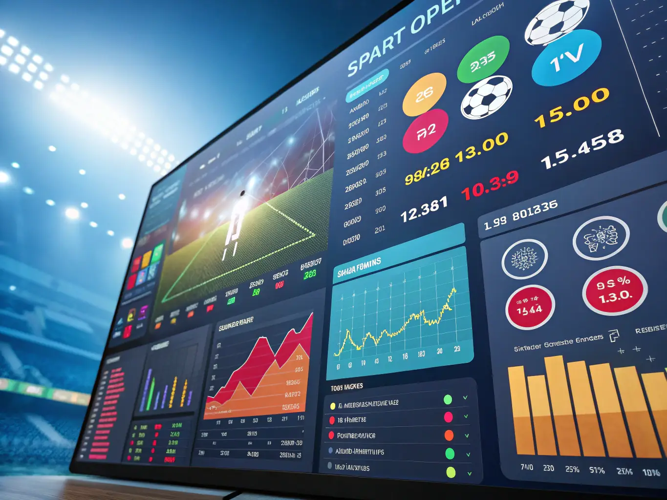 A dynamic image showcasing various sports betting options, including football, basketball, and tennis, with odds displayed prominently on a digital interface, set against a backdrop of cheering fans.